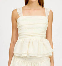 En Saison - Ruched Peplum Top