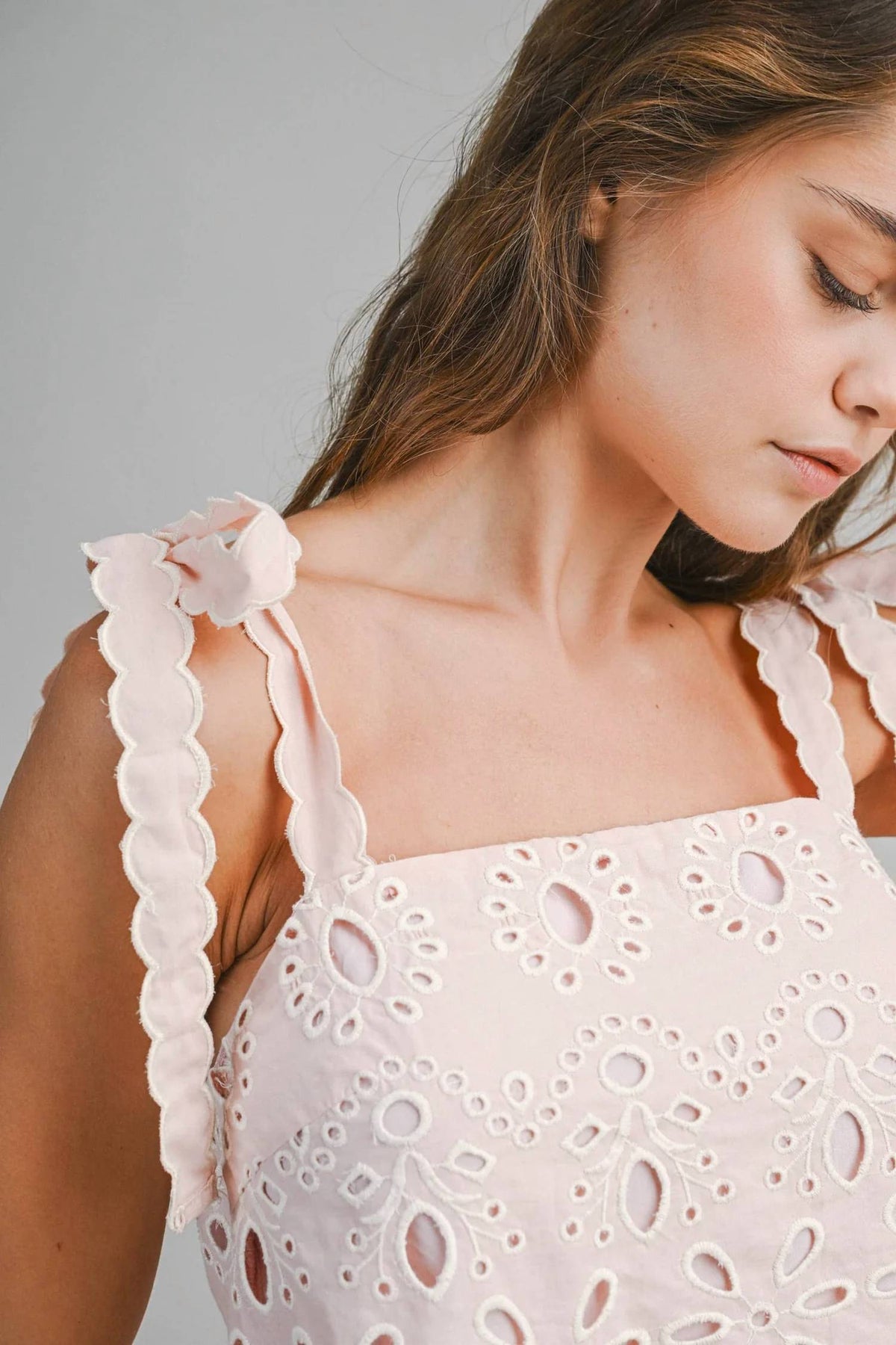 Endless Blu. - Eyelet Embroidered Shorts Set