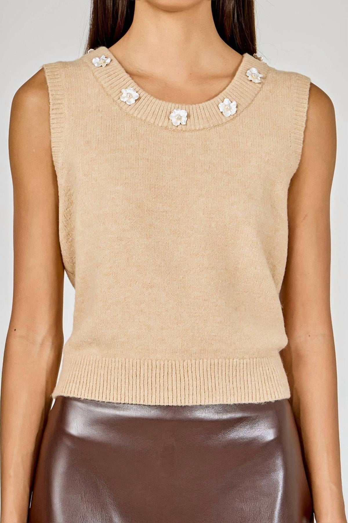 Endless Rose - Floral Button Knit Vest
