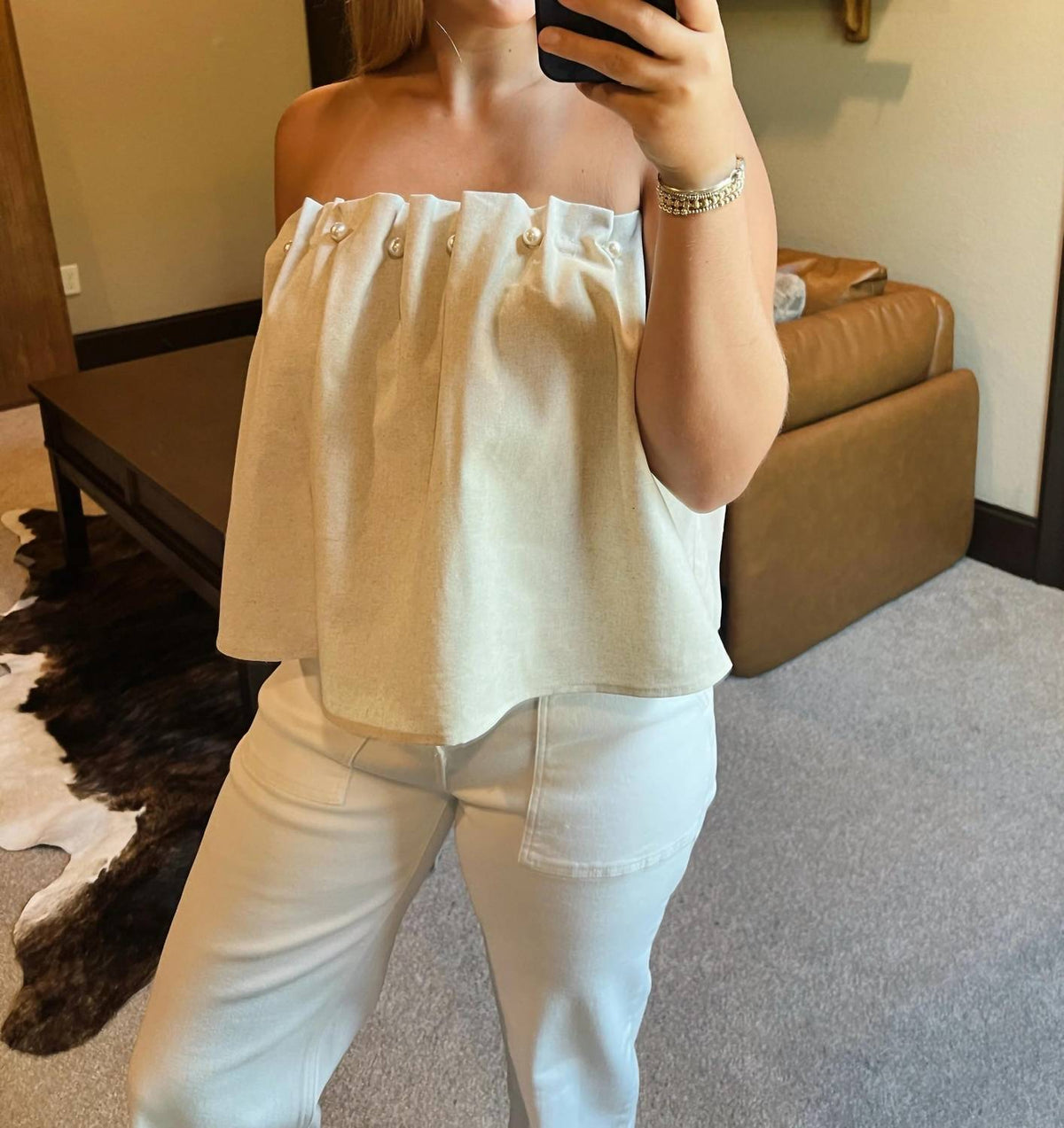 Endless Rose - Pearl Linen Tank