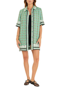 English Factory - Boucle Shirt Dress - clothing - dresses - green