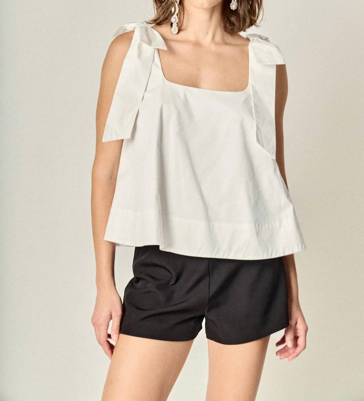English Factory - Caryn Bow Shoulder Top