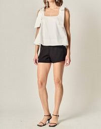 English Factory - Caryn Bow Shoulder Top