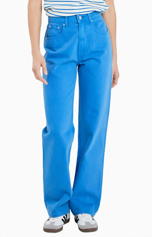 English Factory - Full Length Wide Leg Jeans - blue - clothing - cotton