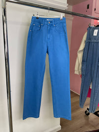 English Factory - Full Length Wide Leg Jeans - blue - clothing - cotton
