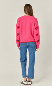 English Factory - Strawberry Crewneck Sweater - acrylic - clothing - crew