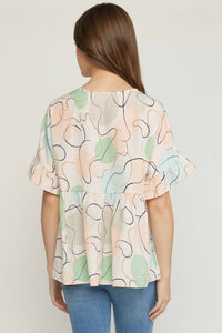 Entro - Abstract Peplum Top