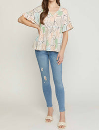 Entro - Abstract Peplum Top