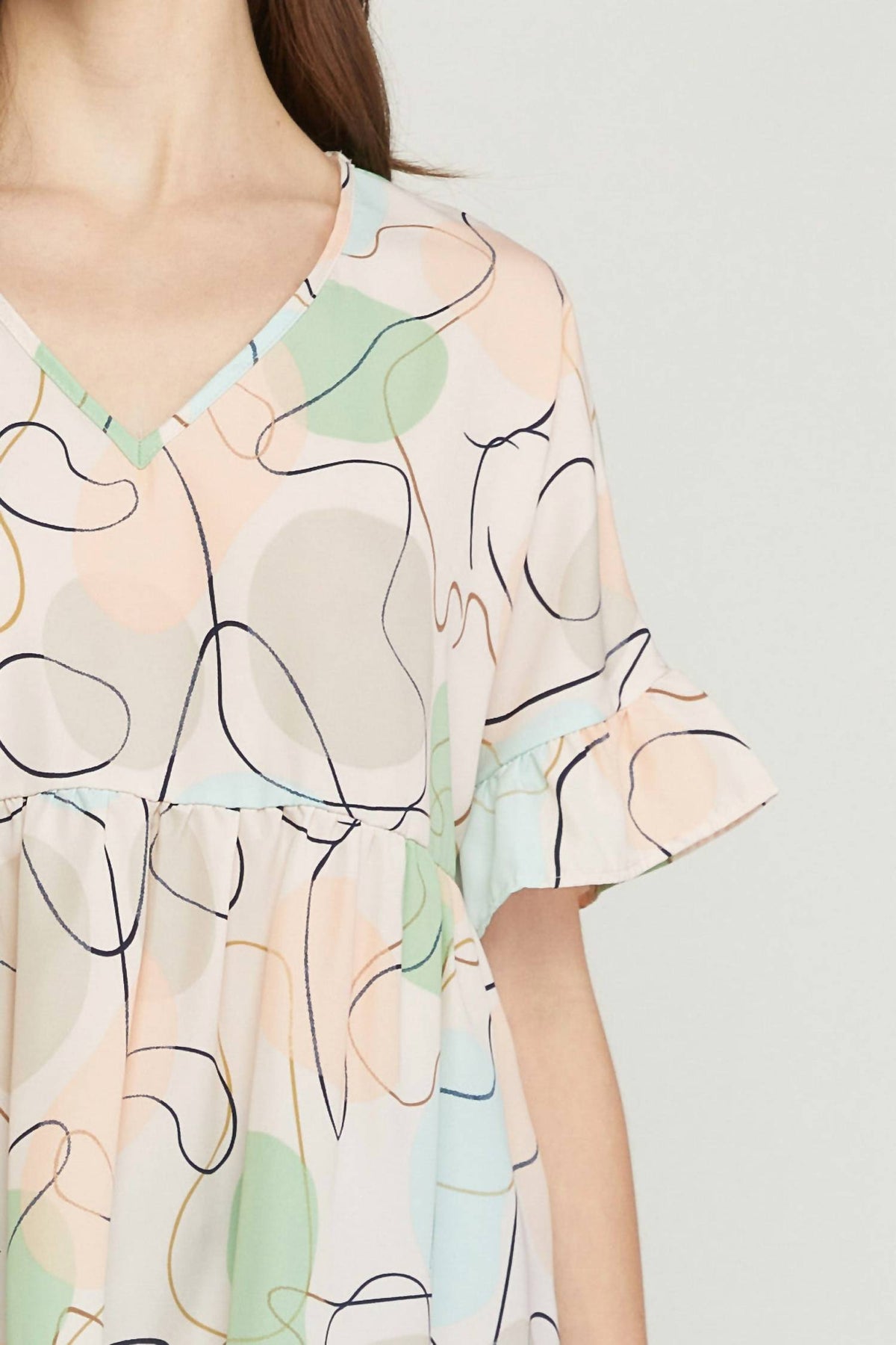 Entro - Abstract Peplum Top