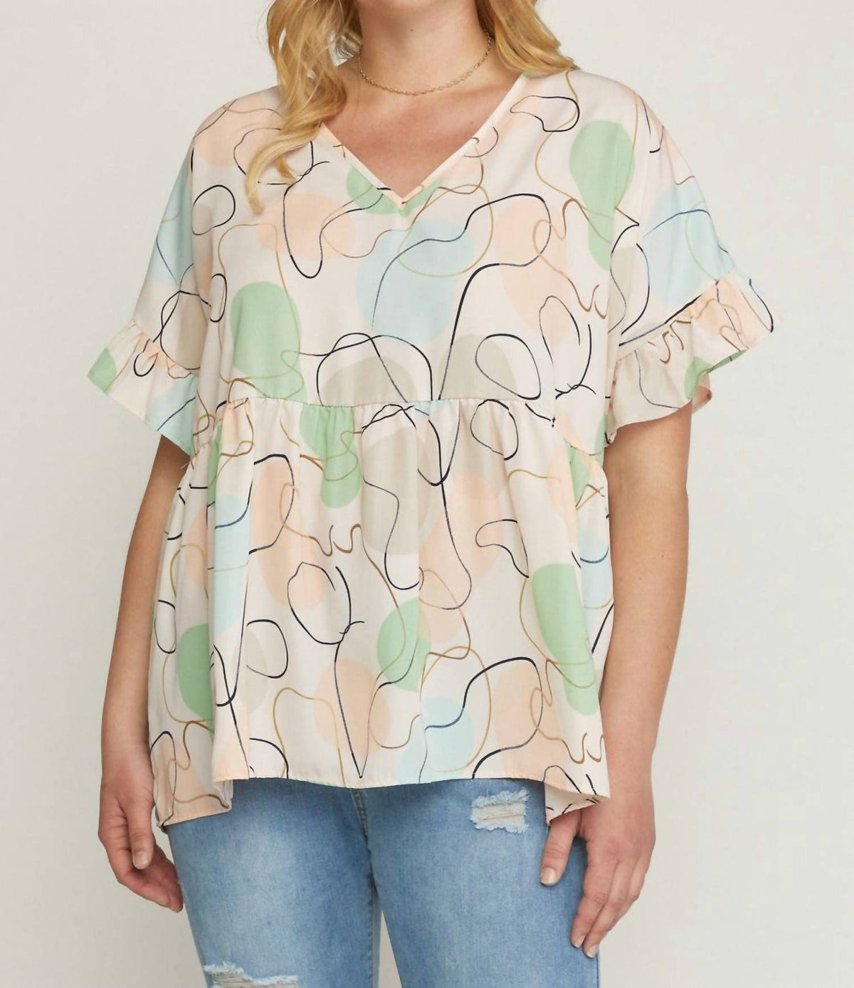 Entro - Abstract Peplum Top