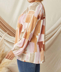 Entro - Abstract V-Neck Top