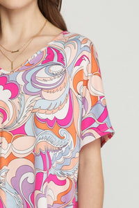 Entro - Abstract V-neck Top