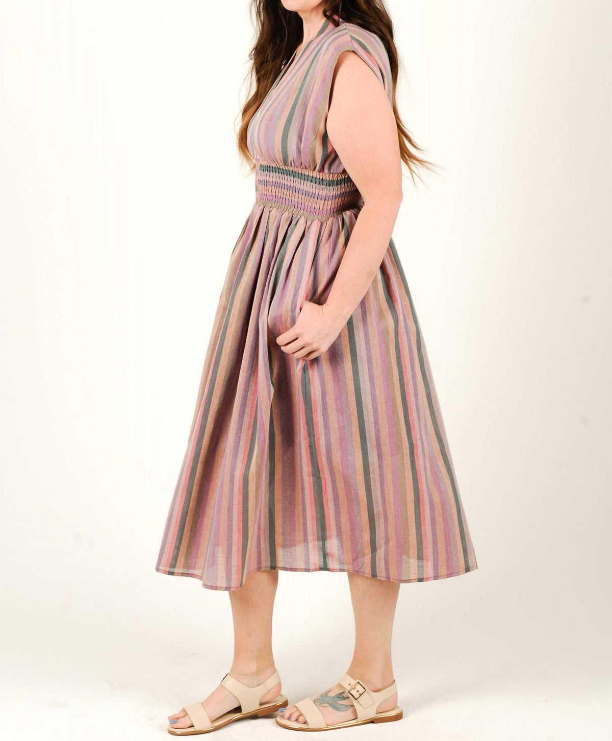 Entro - Acai Stripes Midi Dress