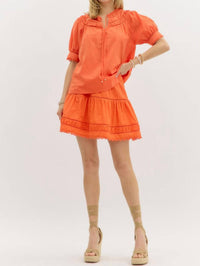 Entro - Accented Ruffled Mini Skirt
