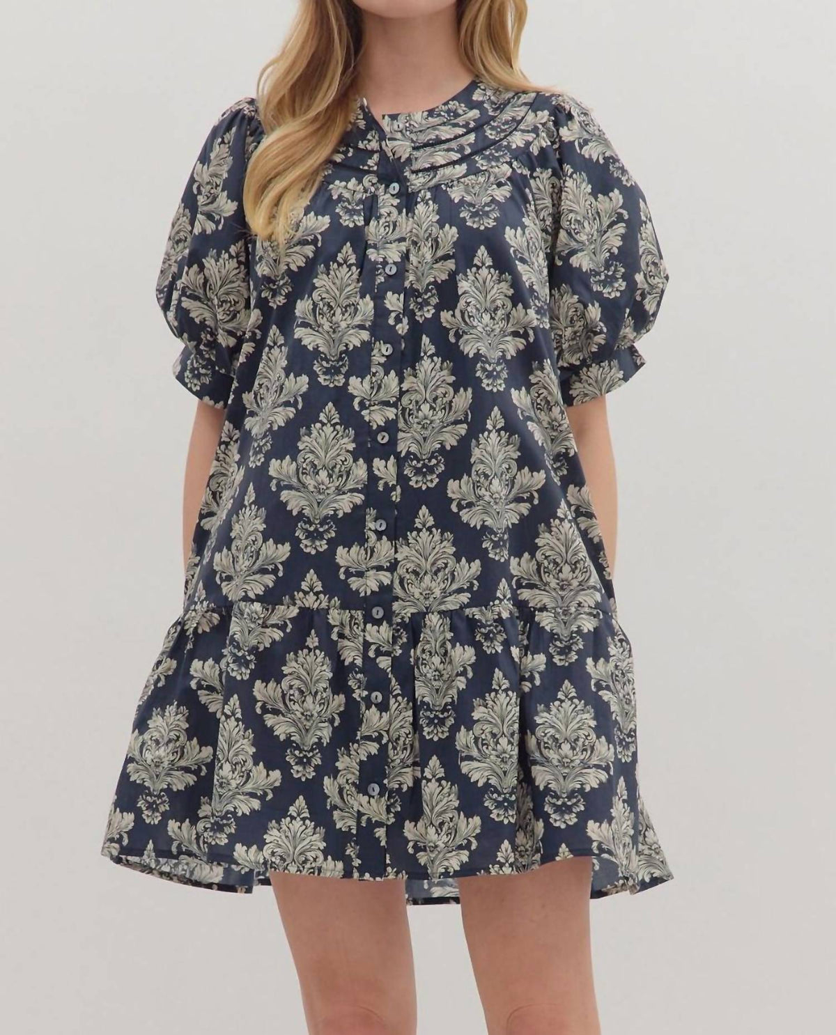 Entro - Baroque Print Mini Dress