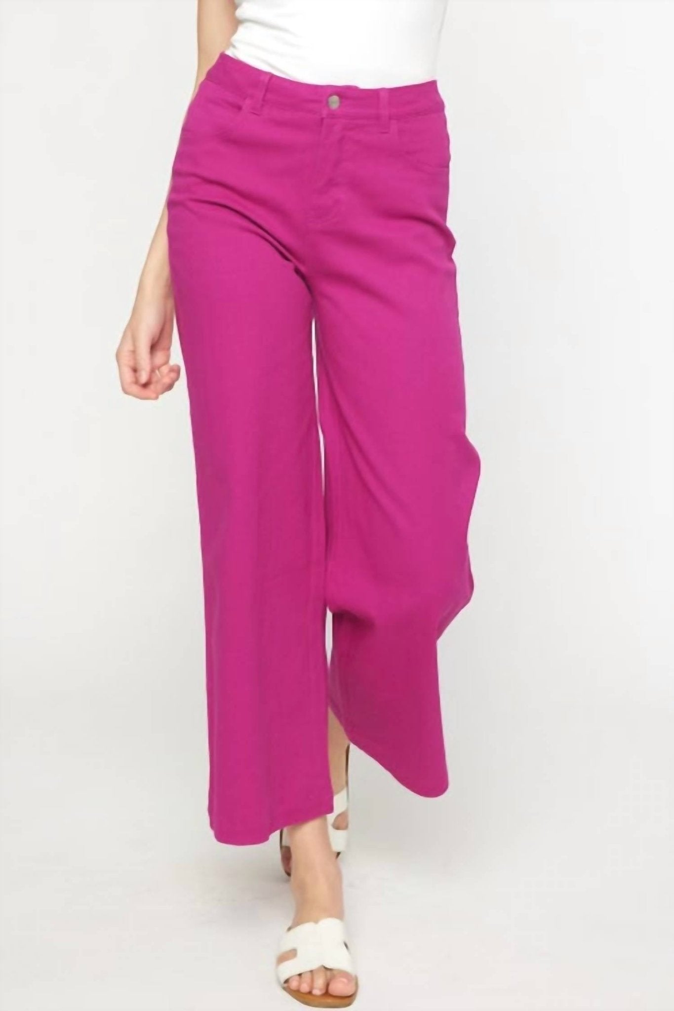 Entro - Berry Bright Denim Pants - clothing - cotton - blend - pants
