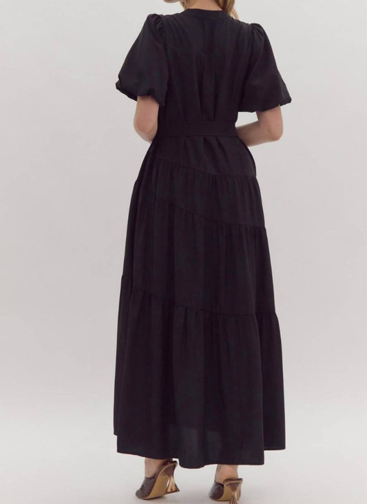 Entro - Better Because Of You Button Down Maxi Dress - black - clothing - dresses