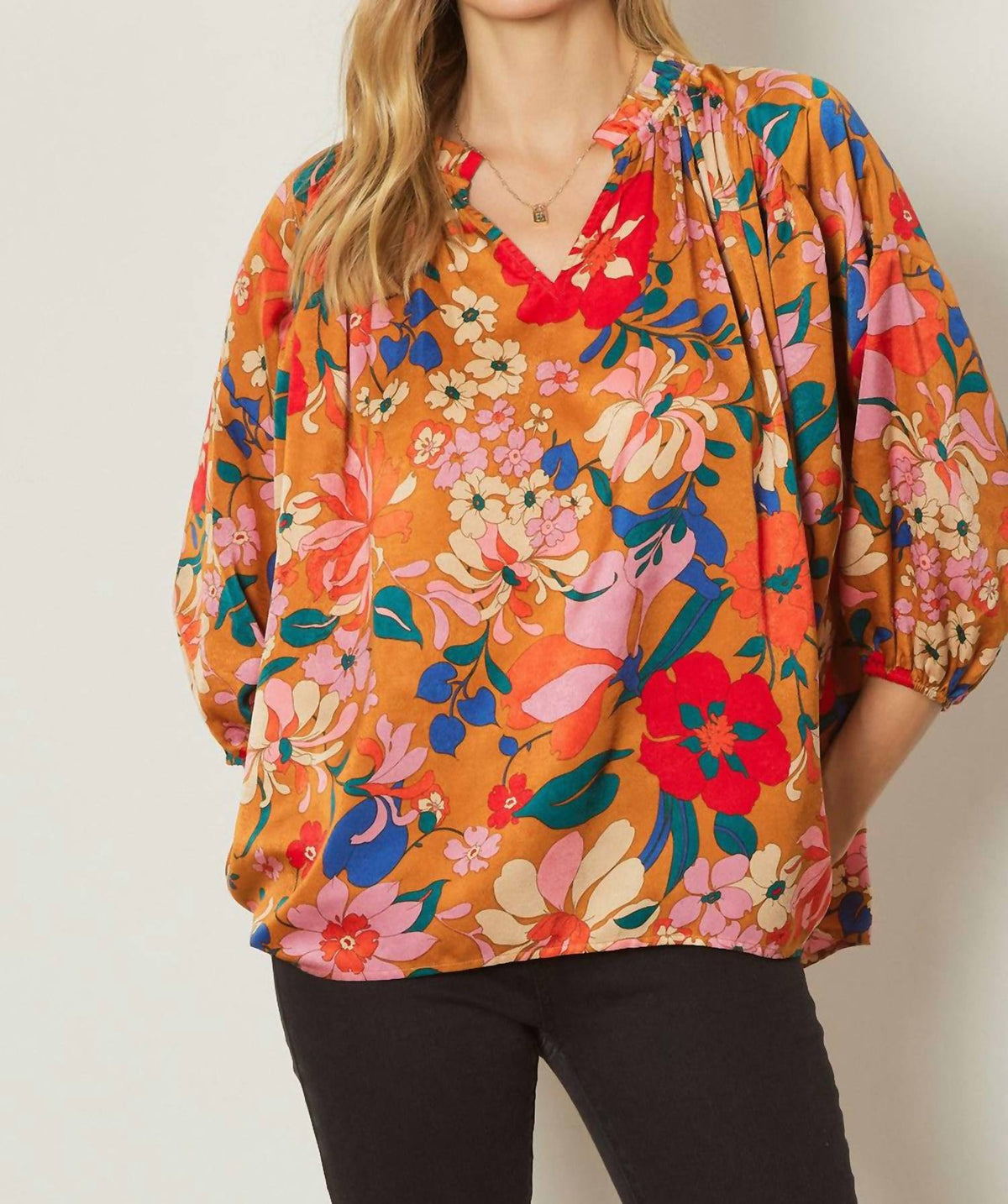 Entro - Bold Floral Print Top