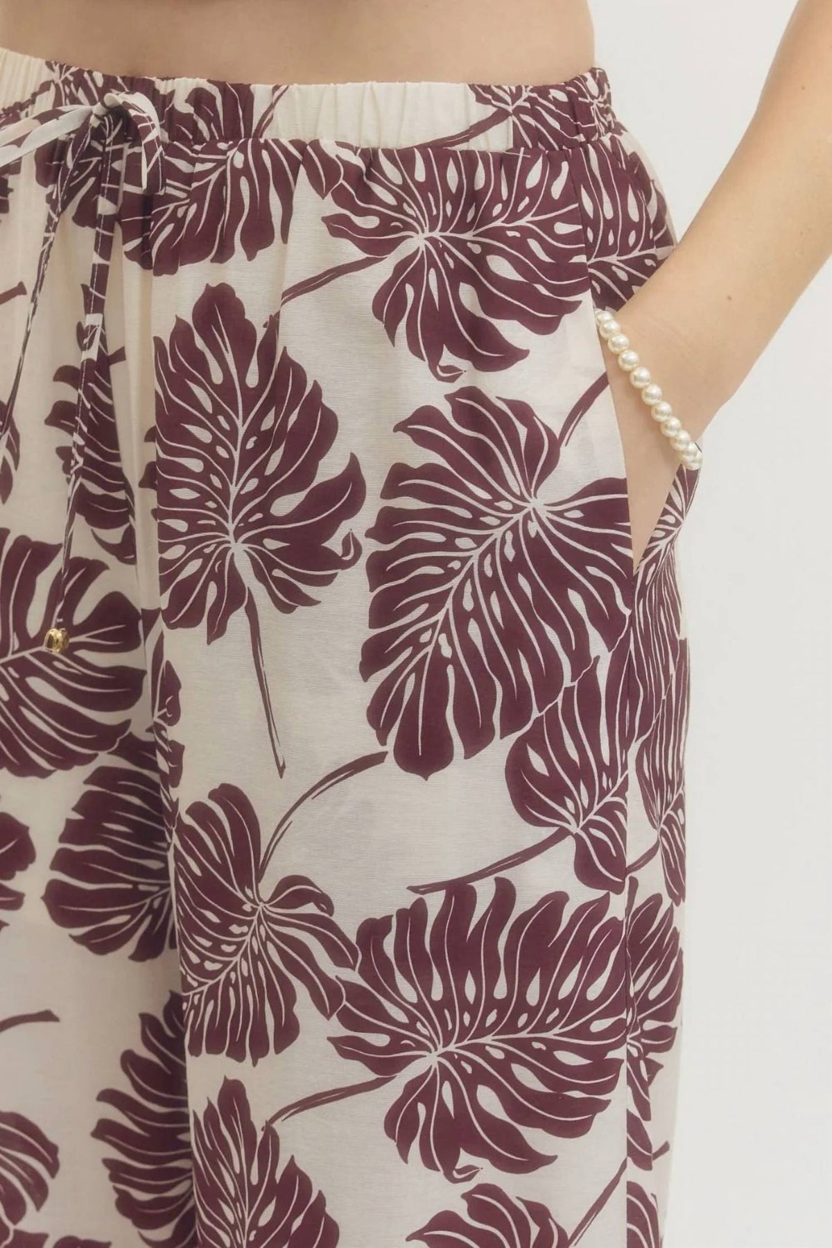 Entro - Botanical Wide Leg Ruffled Pants