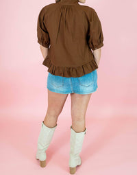 Entro - Boutique Style Ruffle Hem Blouse