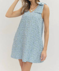 Entro - Bow Floral Sleeveless Mini Dress
