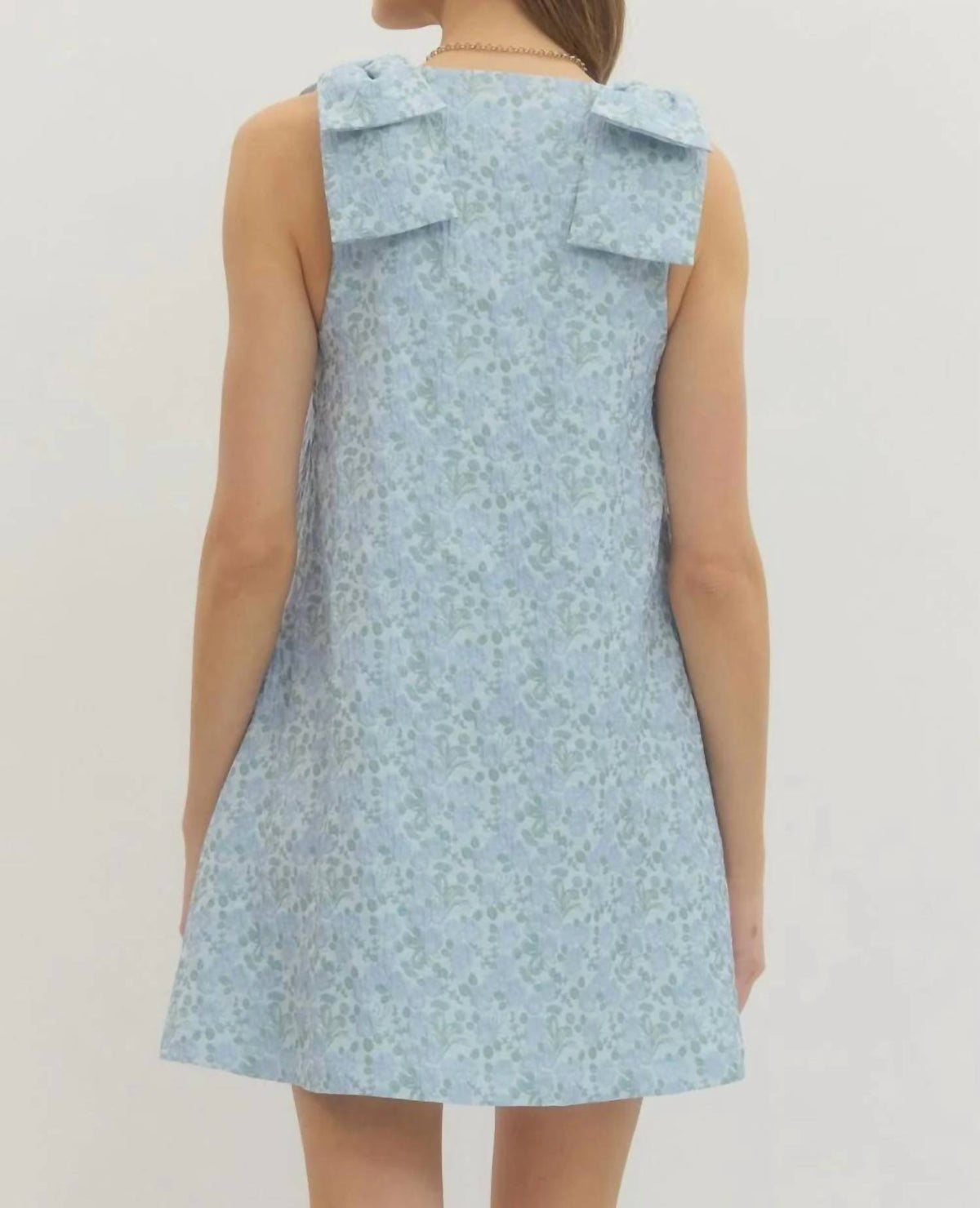 Entro - Bow Floral Sleeveless Mini Dress
