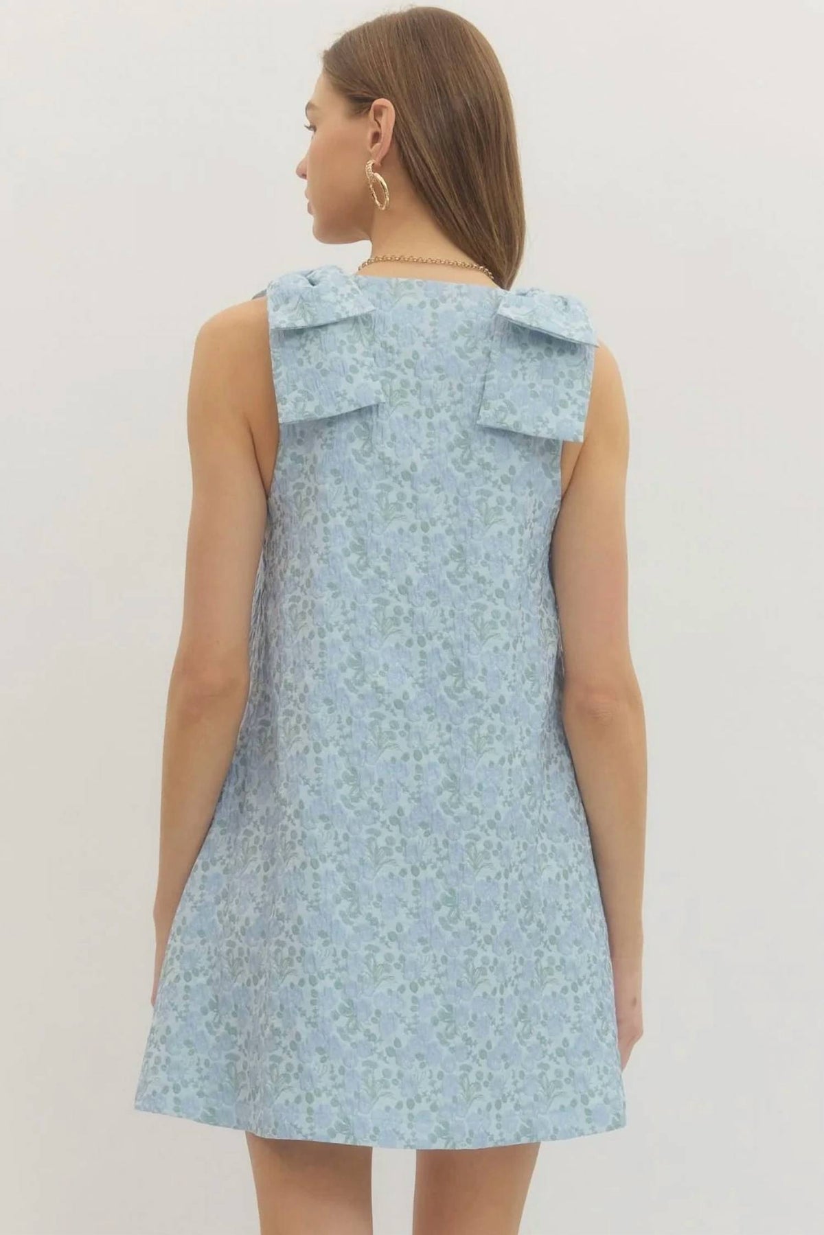 Entro - Bow Floral Sleeveless Mini Dress