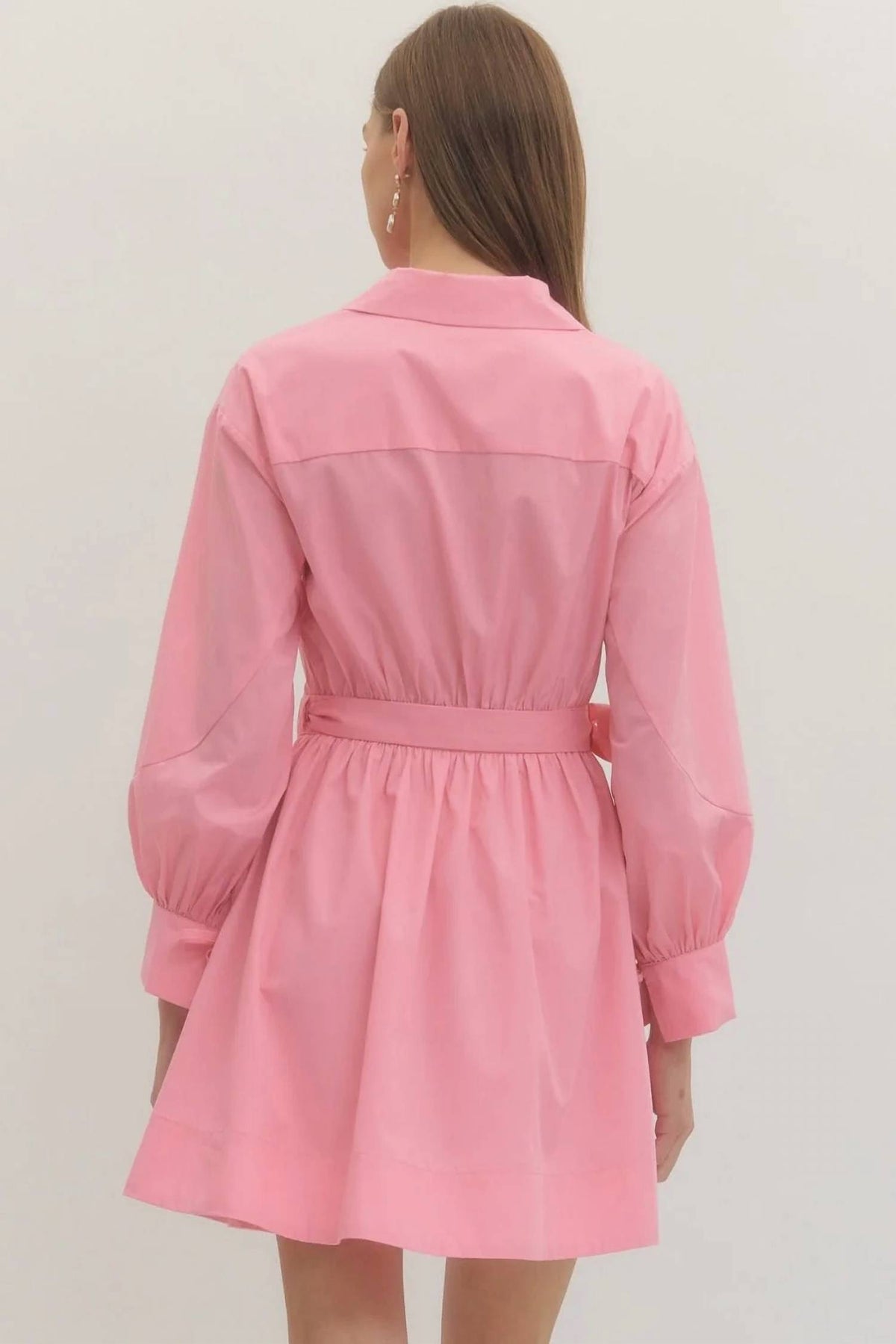 Entro - Button Down Puff Sleeve Dress