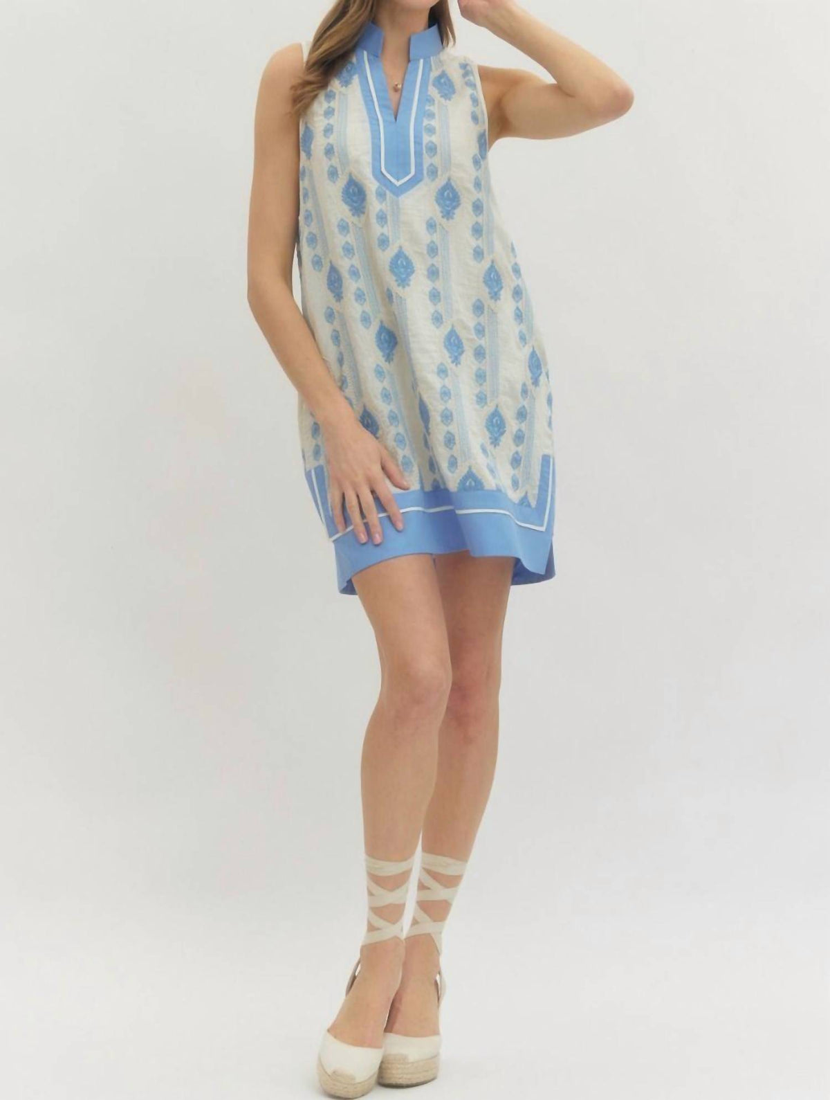 Entro - Chambray Spring Mini Dress