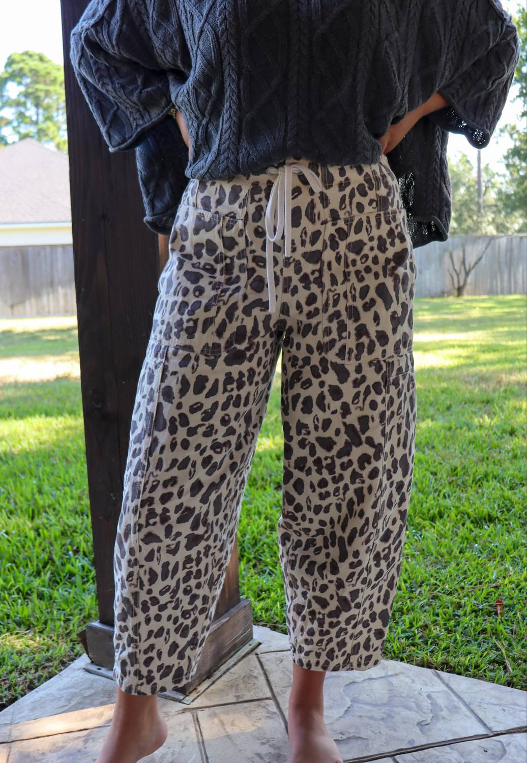 Entro - Cheetah Barrel Pants
