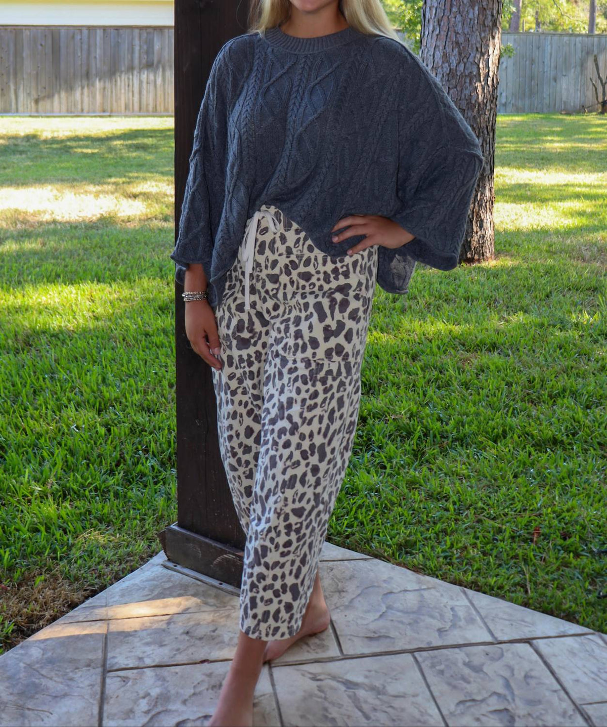 Entro - Cheetah Barrel Pants