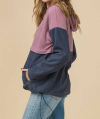 Entro - Color Block Hooded Sweatshirt