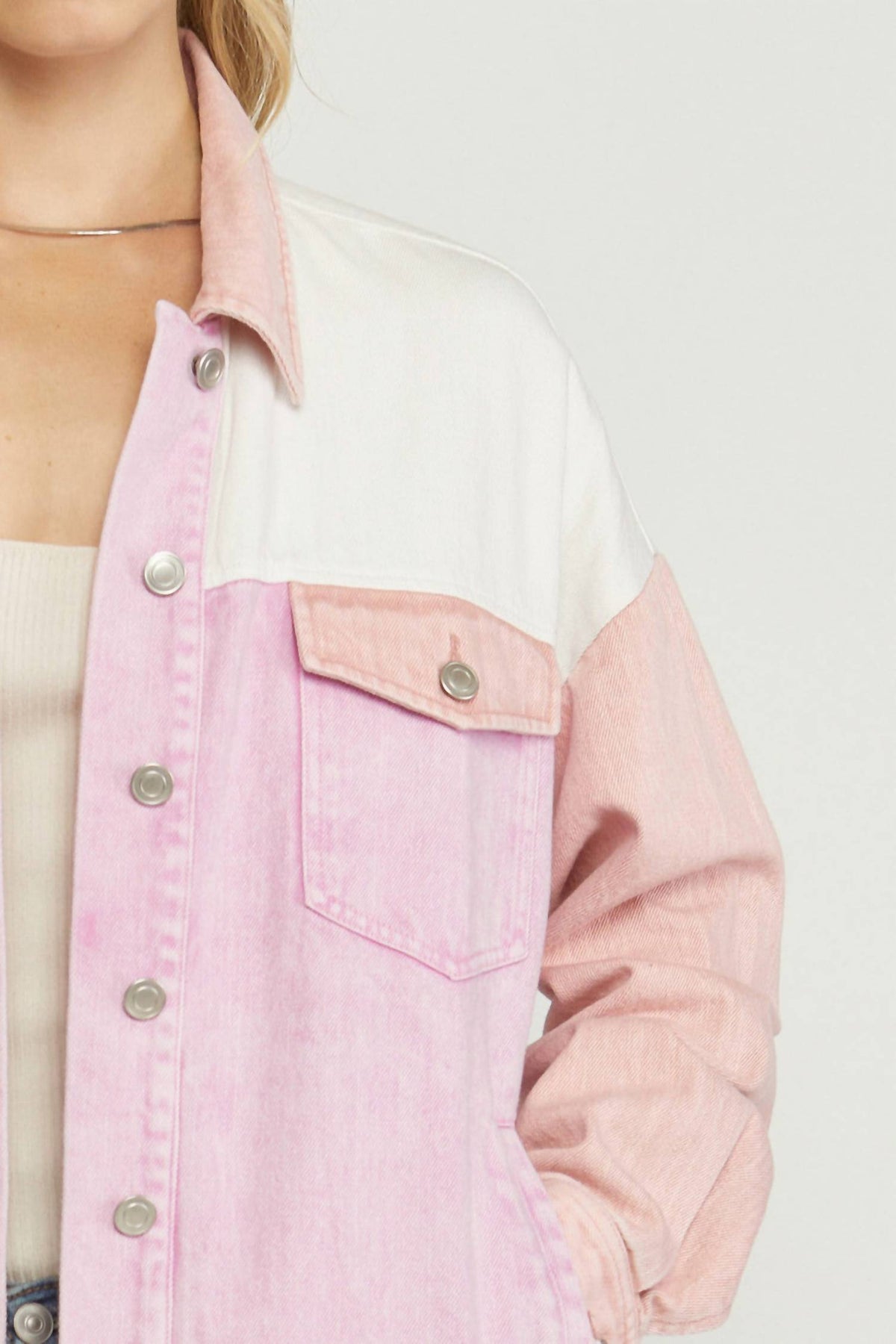 Entro - Colorblock Denim Jacket