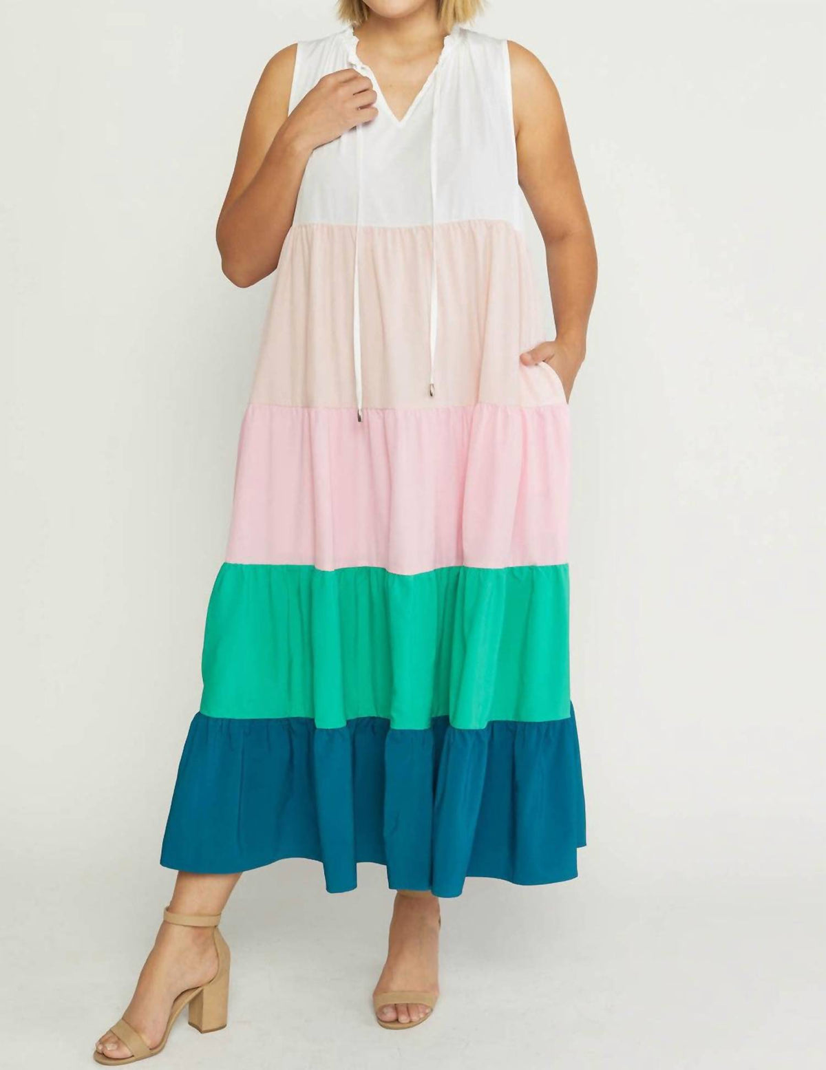 Entro - Colorblock Maxi Dress