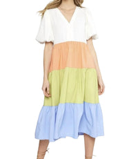 Entro - Colorblock Midi Dress