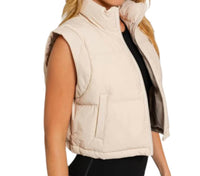 Entro - Cropped Puffer Zip Up Vest