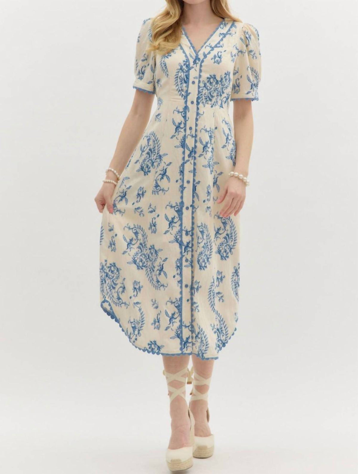 Entro - Damask Midi Dress