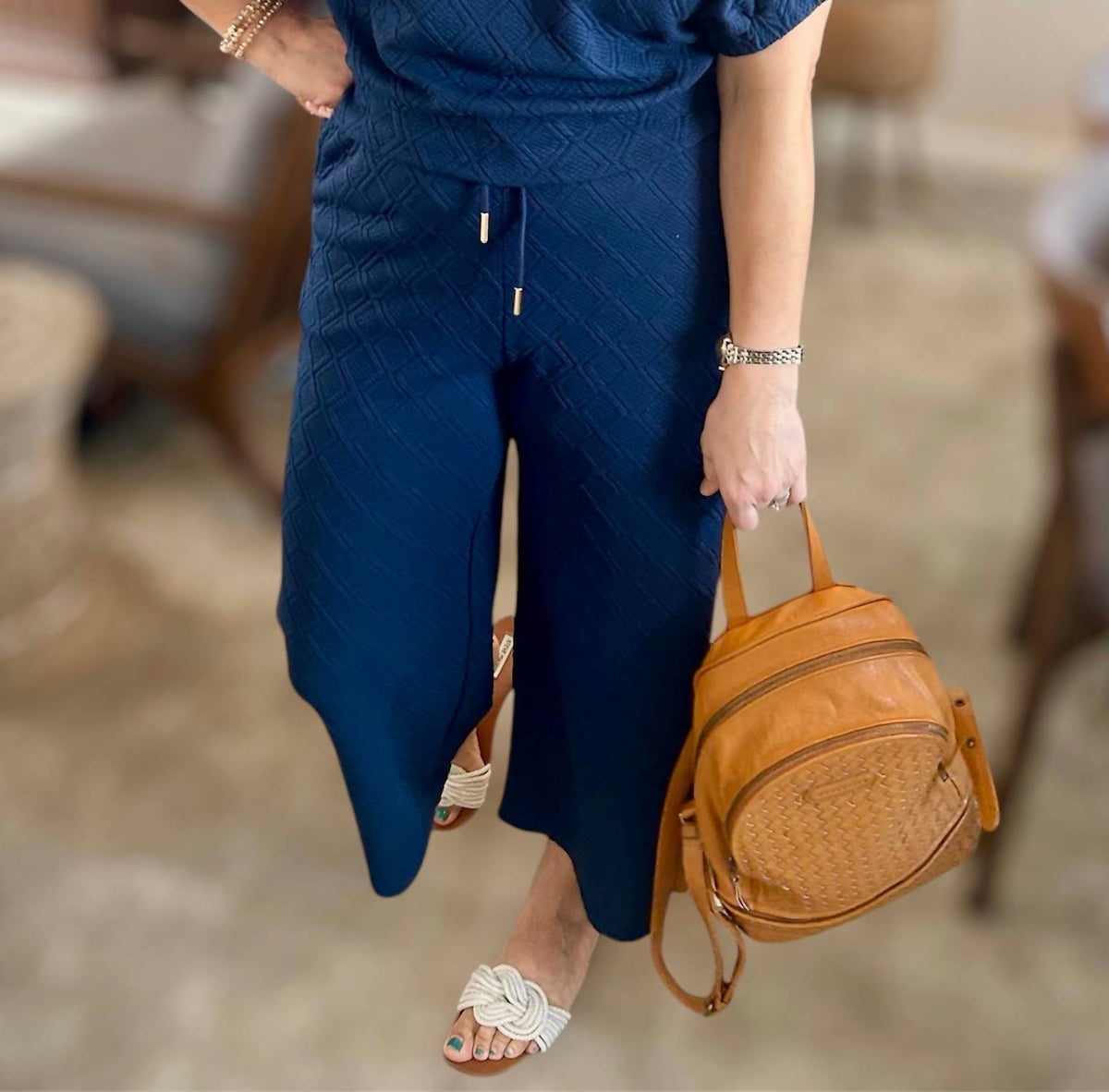 Entro - Diamond Textured Pants