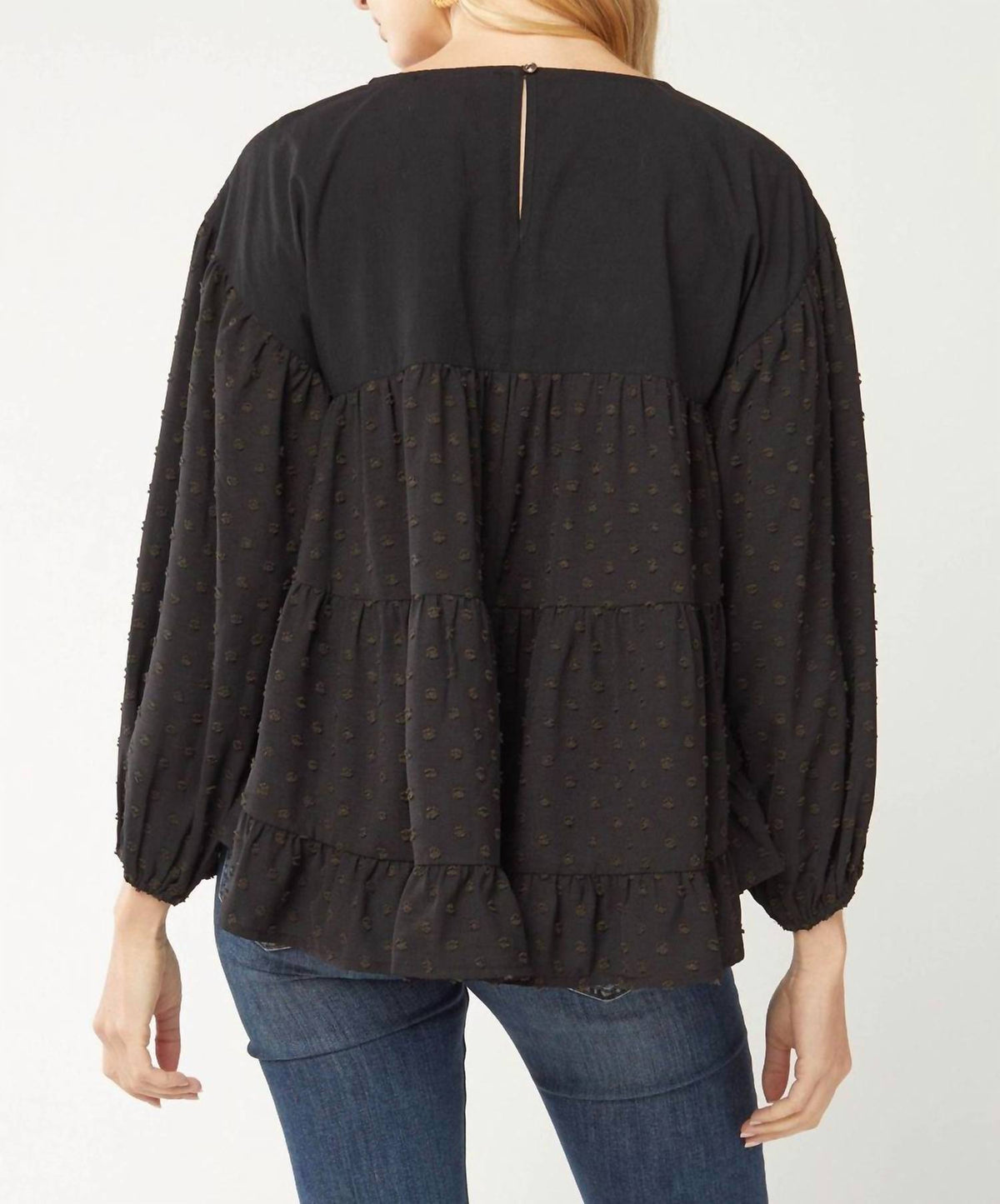 Entro - Embroidered Swiss Dot Blouse