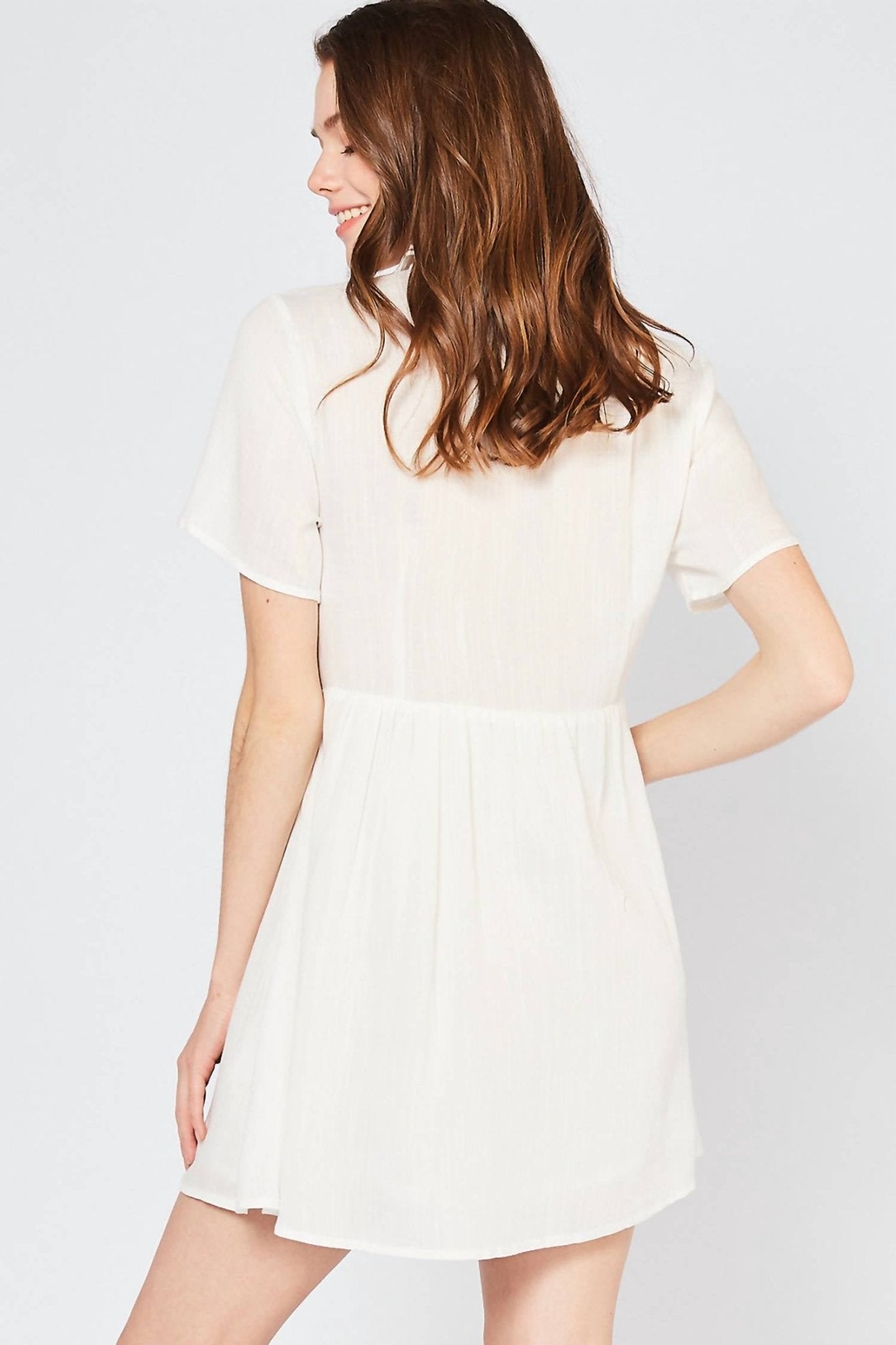 Entro - Embroidered & Tassel Mini Dress - clothing - collection:Graddresses(Auto) - cotton - blend