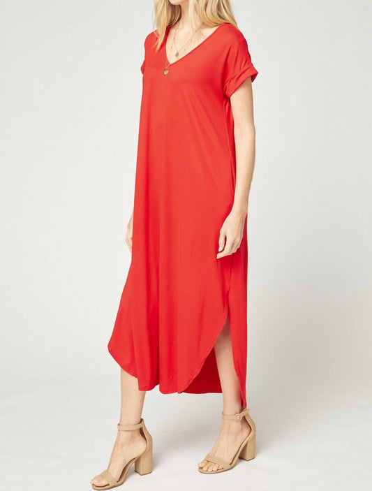 Entro - Everyday Pocket Maxi Dress, Tangerine - clothing - dresses - maxi