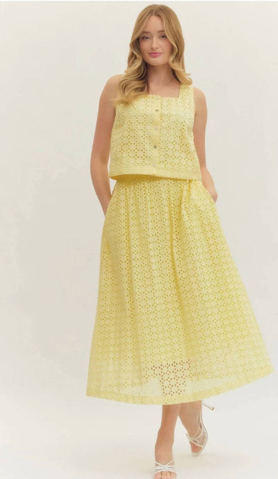 Entro - Eyelet Skirt Set