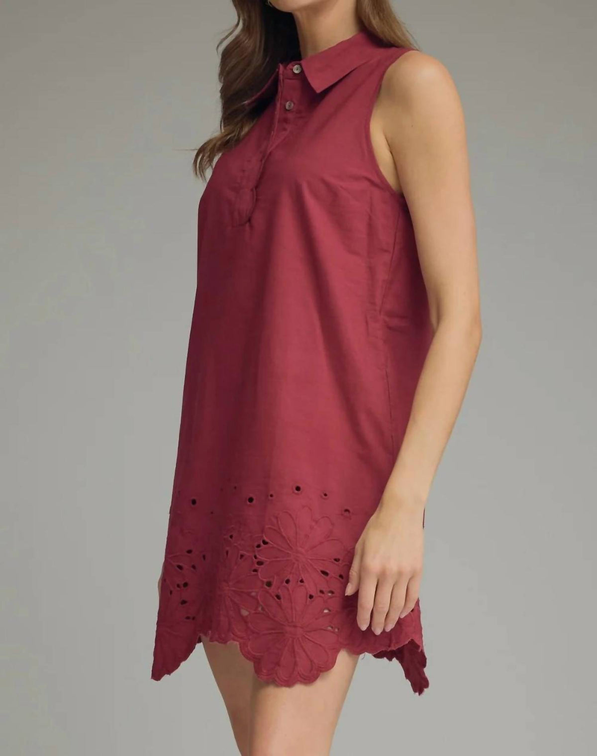 Entro - Eyelet Sleeveless Dress