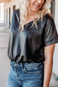 Entro - Faux Leather Bodysuit