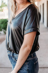 Entro - Faux Leather Bodysuit