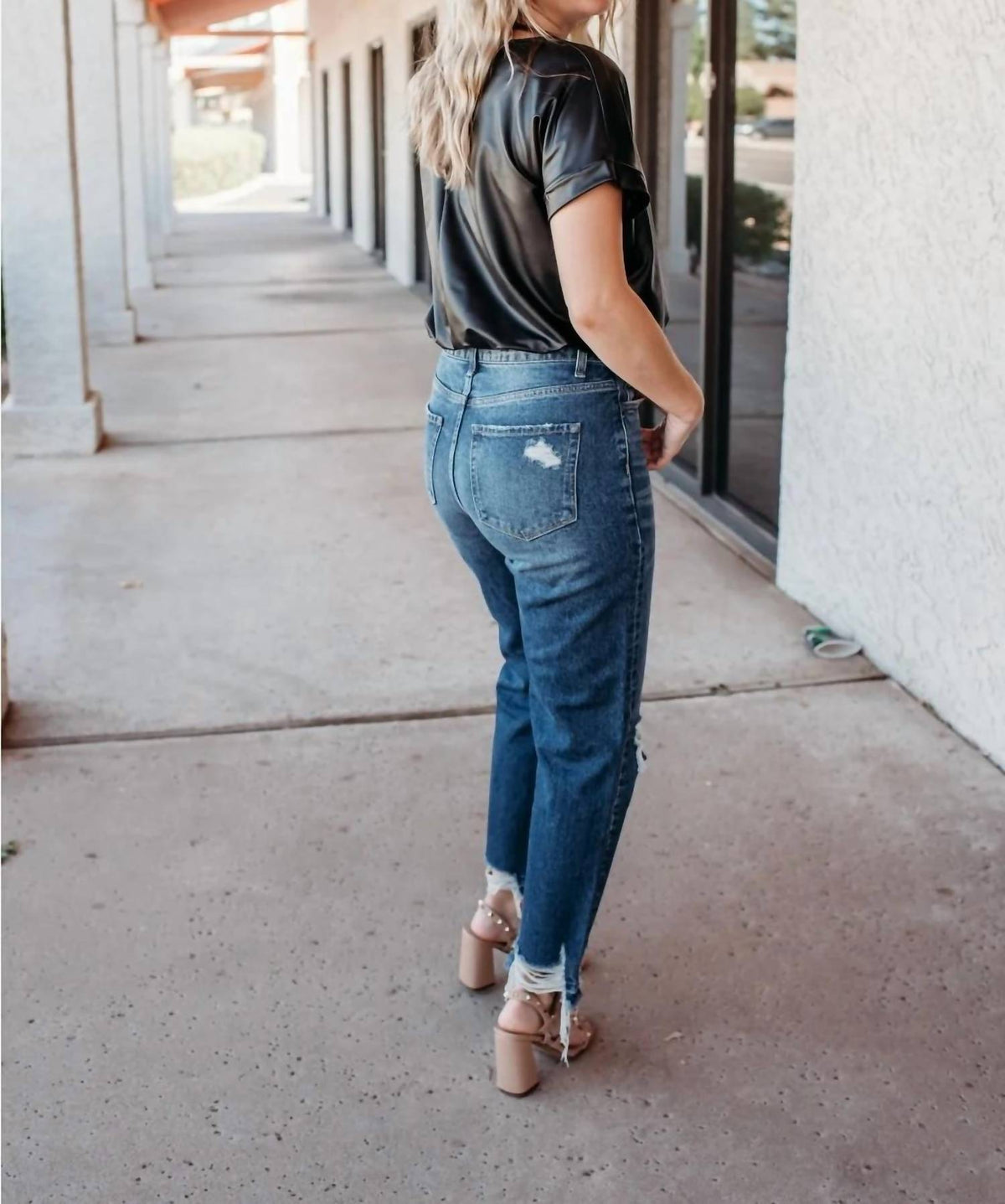 Entro - Faux Leather Bodysuit