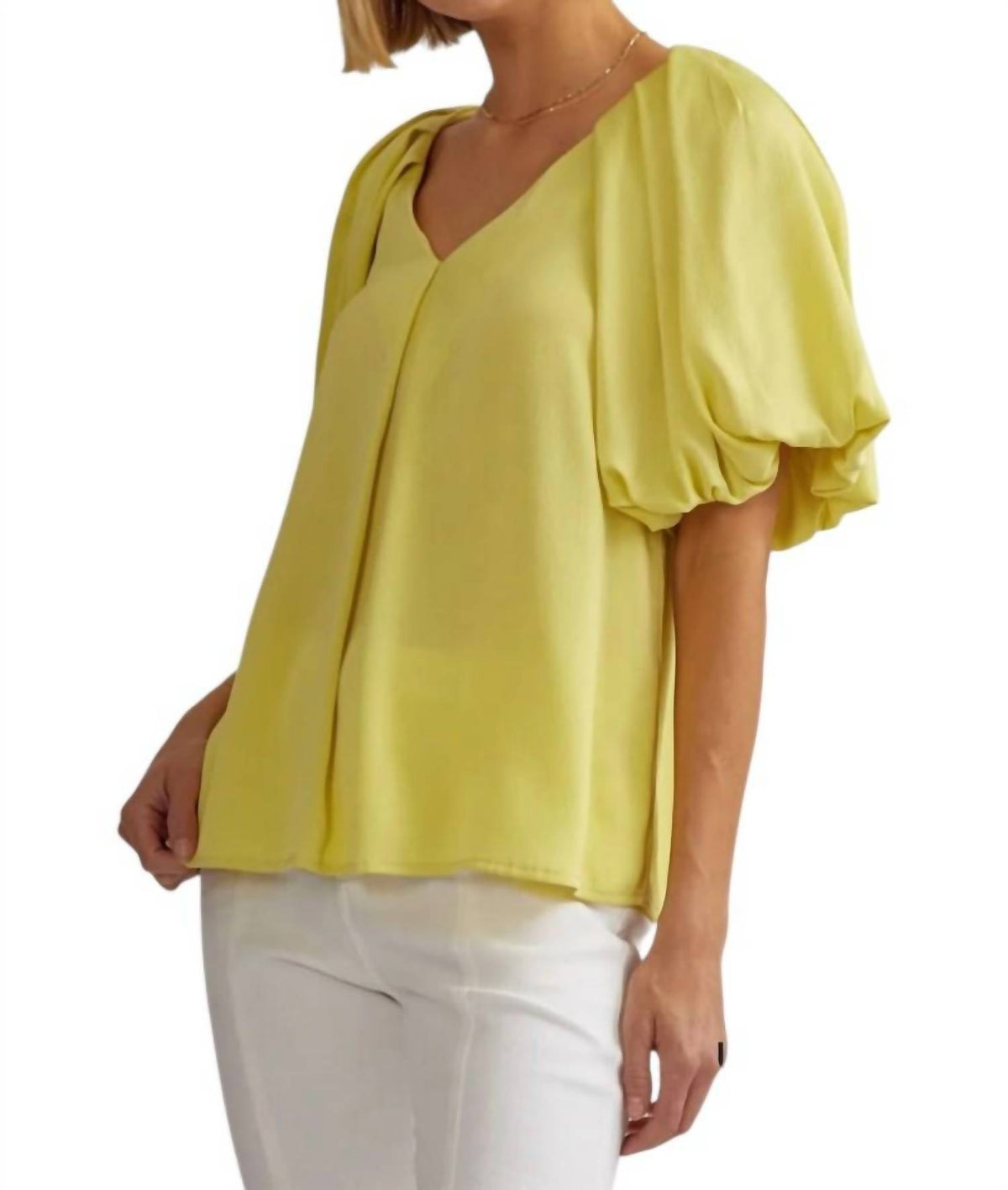 Entro - Fernanda Pleated Bubble Sleeve Top