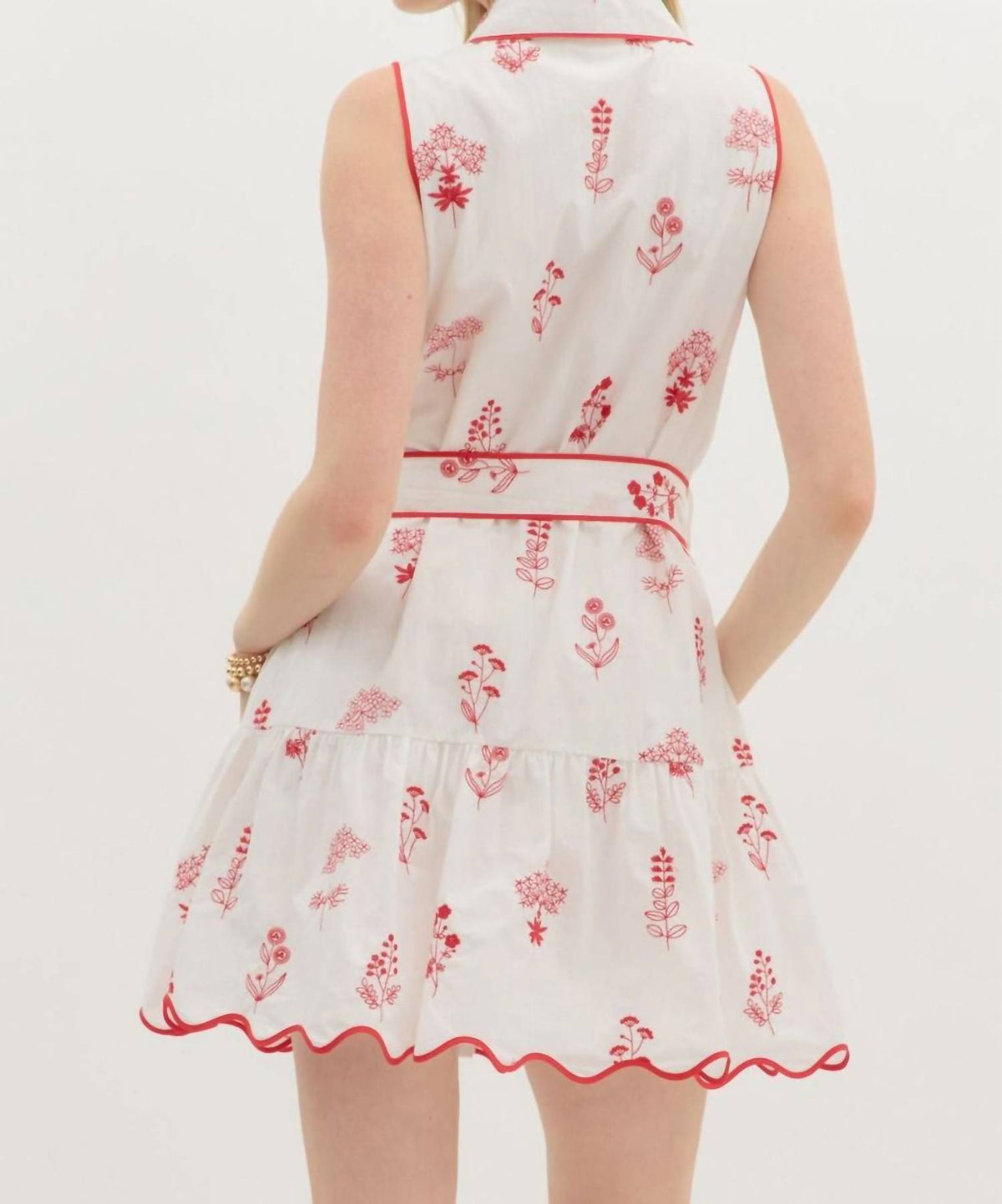 Entro - Flora Scallop Hem Mini Dress