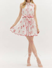 Entro - Flora Scallop Hem Mini Dress