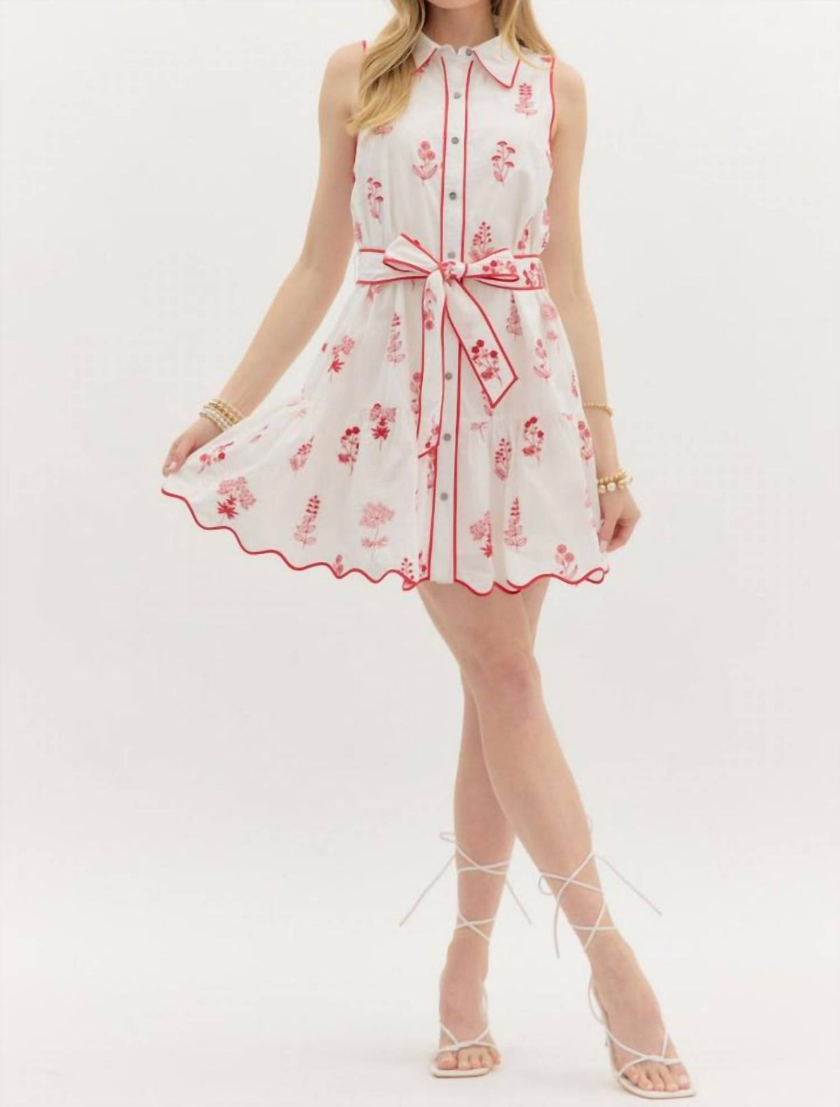 Entro - Flora Scallop Hem Mini Dress